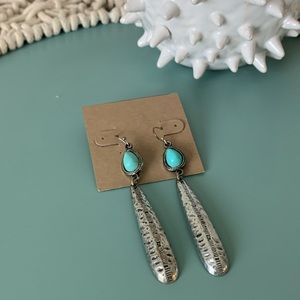 Silver Turquoise Statement Drop Earring